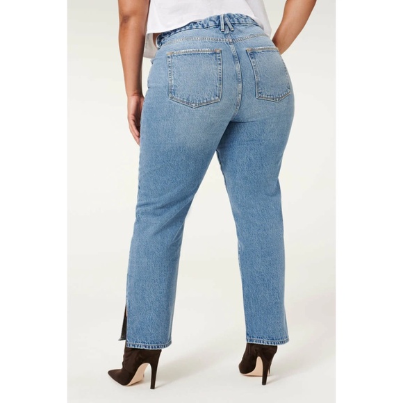 Good American Good Boy High Waist Distressed Nonstretch Jeans Women's Size 10 - Picture 2 of 9